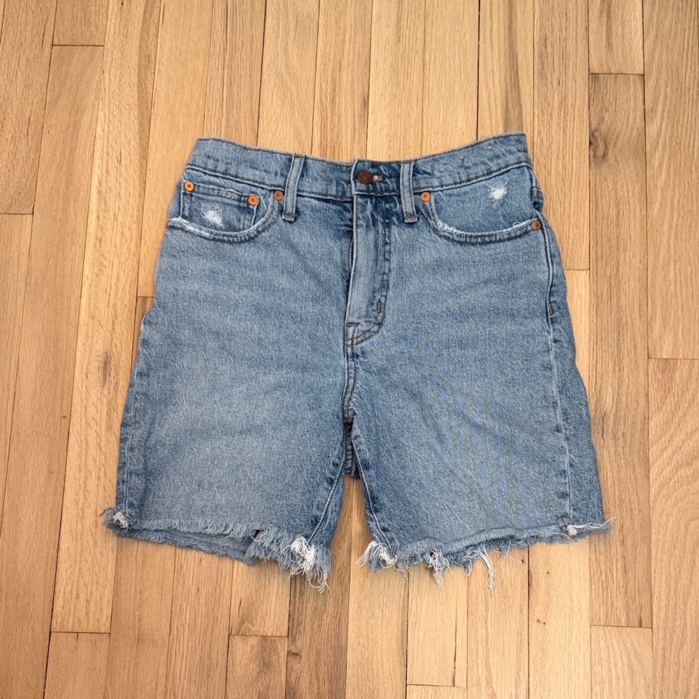 Madewell Blue Distressed Jean Shorts